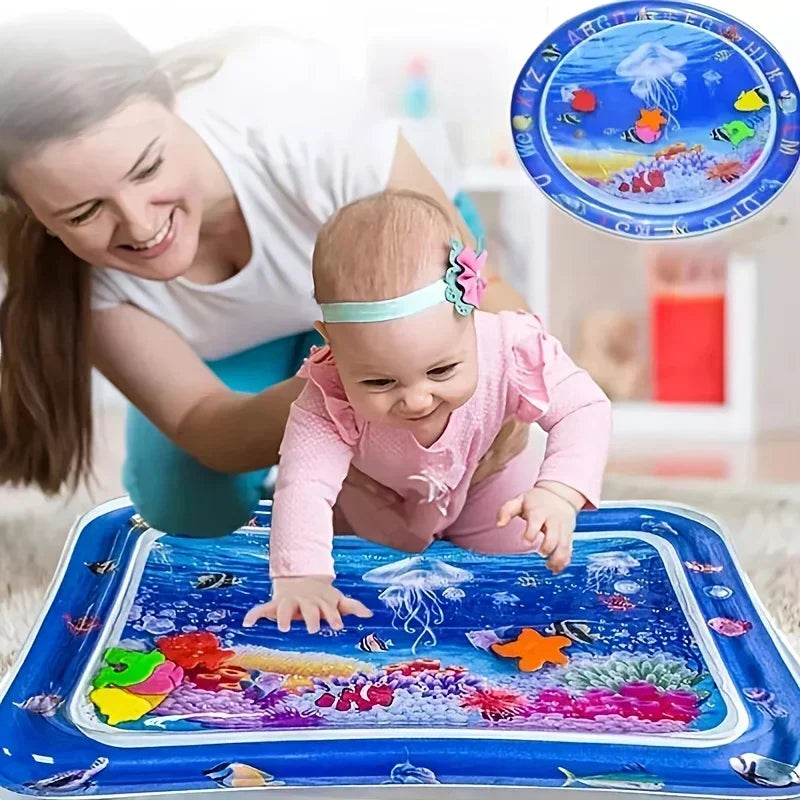 Inflatable Tummy Time Mat Premium Baby Play Mat Inflatable Water Cushion Toys for Sensory Development