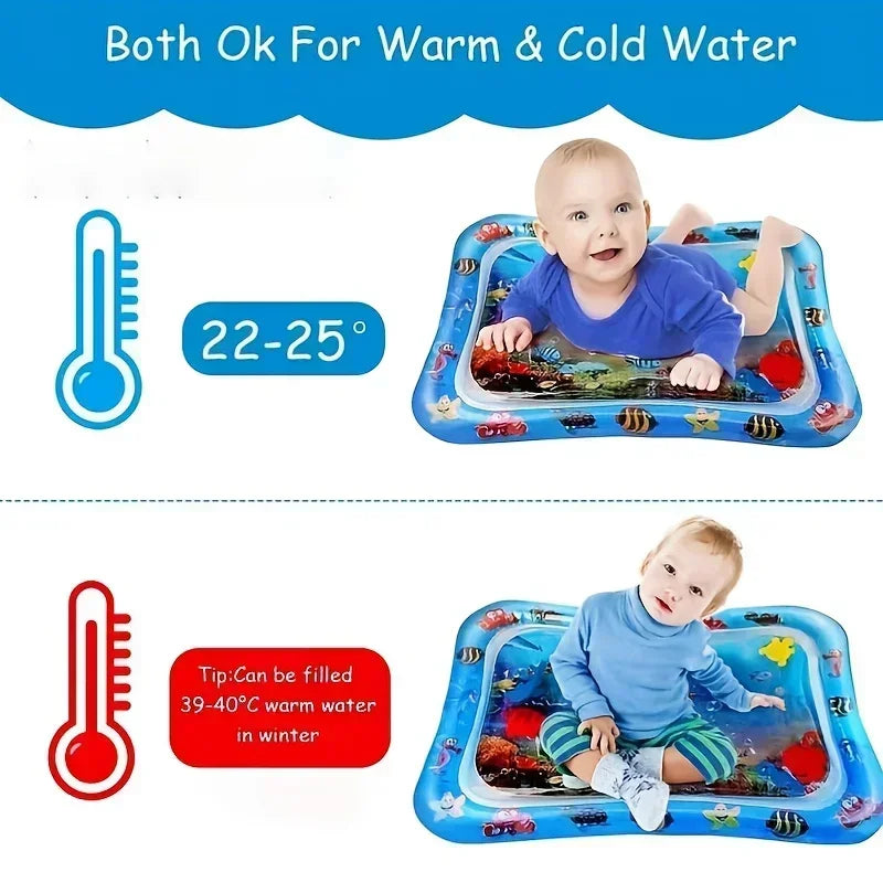 Inflatable Tummy Time Mat Premium Baby Play Mat Inflatable Water Cushion Toys for Sensory Development